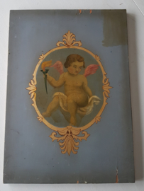 Schildering van een engel op een houten paneel