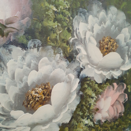 Schilderij met bloemen in pasteltinten