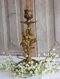 Bronzen kandelaar met bloem