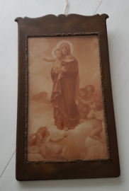 Afbeelding Maria en kind in oude lijst