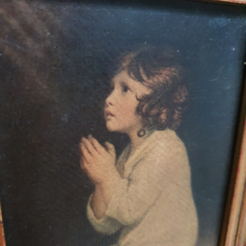 Lief klein schilderijtje van biddend meisje