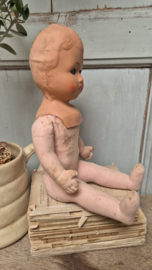 Schattig brocante popje met bewegende oogjes