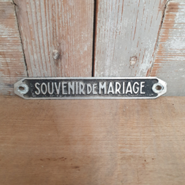 Bordje "Souvenir de Mariage"