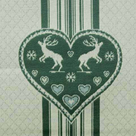 Tafelkleed groen hartjes ( diverse lengte op voorraad )