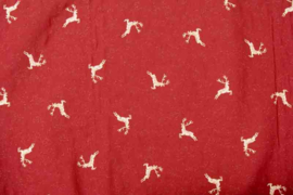 Tafelkleed Hert rood / beigè ( lengte 220cm x  140 cm breed  )