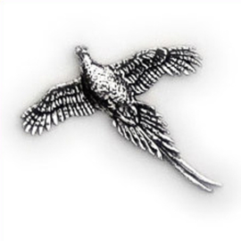 Tinnen speldje/pin Fazant vliegend