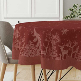 Tafelkleed Rody   rond 180 cm rood