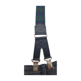 Hendrik Gold bretel donker blauw ruit ( 4 clips )