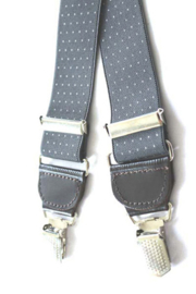 Hendrik Gold bretels Grijs met witte stipjes ( 4 clips )