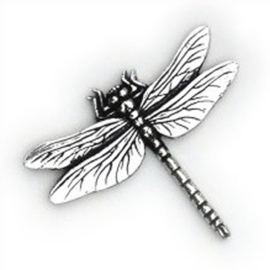 Tinnen speldje/pin Libelle