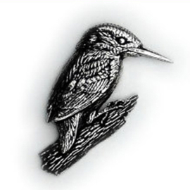 Tinnen speldje/pin IJsvogel