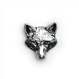 Tinnen speldje/pin Vos hoofd recht kijkend