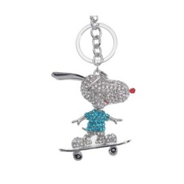 Sleutelhanger Hond op skatebord