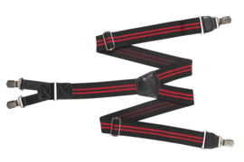 Hendrik bretel zwart met twee roode streepjes ( 4 clips )