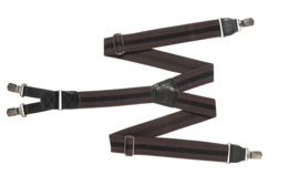 Hendrik bretel bruin met een zwarte streepje ( 4 clips )