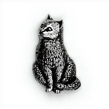 Tinnen speldje/pin Poes
