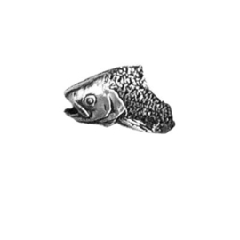 Tinnen speldje/pin  Forel hoofd klein ( Nieuw )