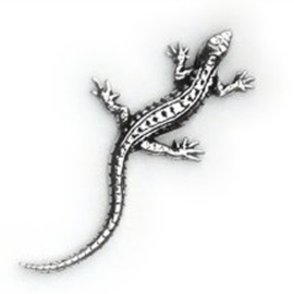Tinnen speldje/pin Salamander
