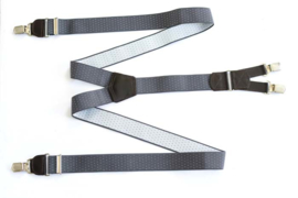 Hendrik Gold bretels grijs met zwarte stipjes ( 4 clips )