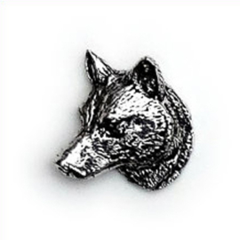 Tinnen speldje/pin Wolf hoofd
