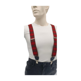 Hendrik Gold bretels ruit rood ( 4 clips )