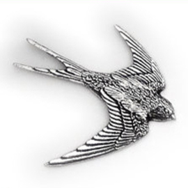 Tinnen speldje/pin Zwaluw
