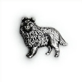 Tinnen speldje/pin Sheltie