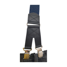 Hendrik Gold bretel Blauw met  gele stipjes ( 4 clips )