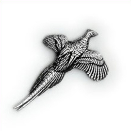 Tinnen speldje/pin Fazant vliegend