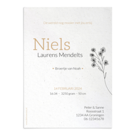 Geboortekaart Niels