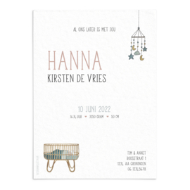 Geboortekaart Hanna