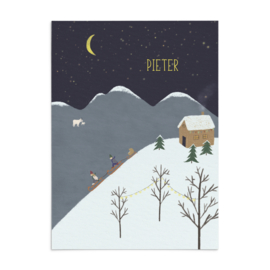 Geboortekaart Pieter - winterwonderland