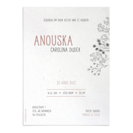 Geboortekaart Anouska
