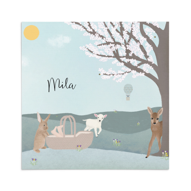 Geboortekaart Mila - lente
