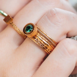 Samengestelde ring CreArtive Emerald Goud