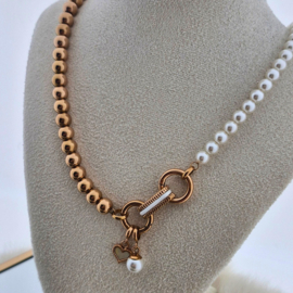 Samengestelde ketting Pearls for Girls Rosé 68.5 cm