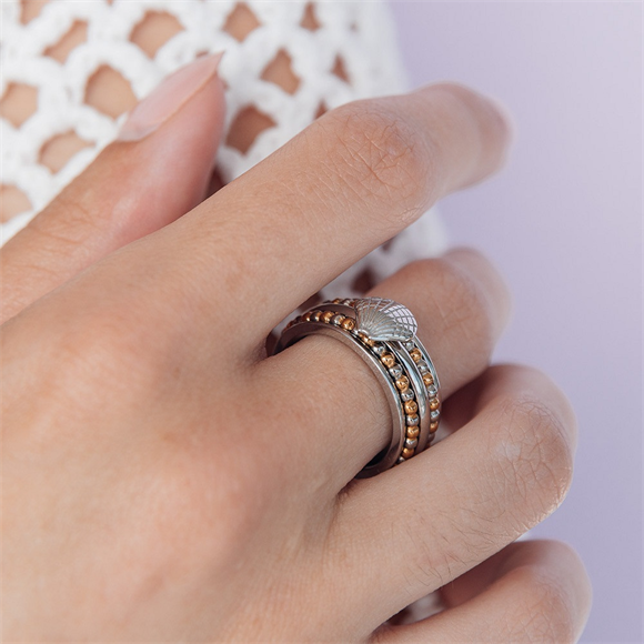 Samengestelde iXXXi ring Salted Shell Zilver