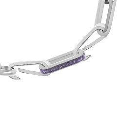 Schakel Zirconia Tanzanite zilverkleurig