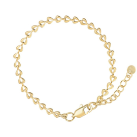 Armband Chained Hearts Goudkleurig