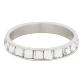 iXXXi Jewelry vulring Clear Glass Wit Zilverkleurig 4mm