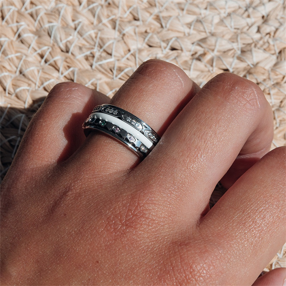 Samengestelde iXXXi ring Ocean Pop Zilver