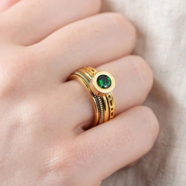 Samengestelde ring CreArtive Emerald Goud