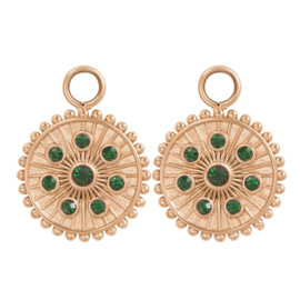Oorring Bedels Midnight Emerald Rose kleur