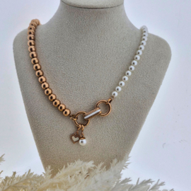 Samengestelde ketting Pearls for Girls Rosé 68.5 cm