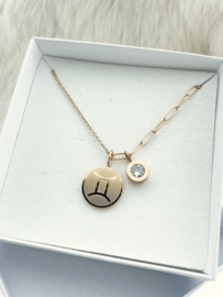 Combi Ketting Sterrenbeeld - Gemini Rosé