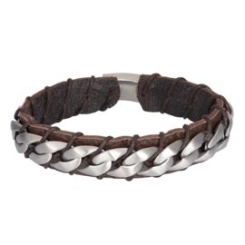 iXXXi Men Bracelet Carlos Mat Zilver Bruin