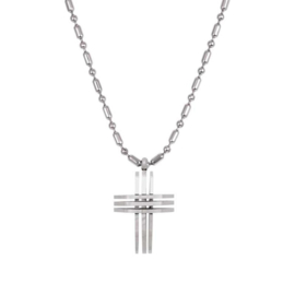 iXXXi MEN Ketting Open Cross Mat Zilver