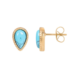 iXXXi Jewelry Ear Studs Turquoise Gold