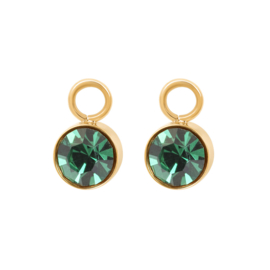 Oorring Bedels Stone Emerald Goudkleur