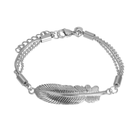 iXXXi Jewelry Bracelet Feather Silver